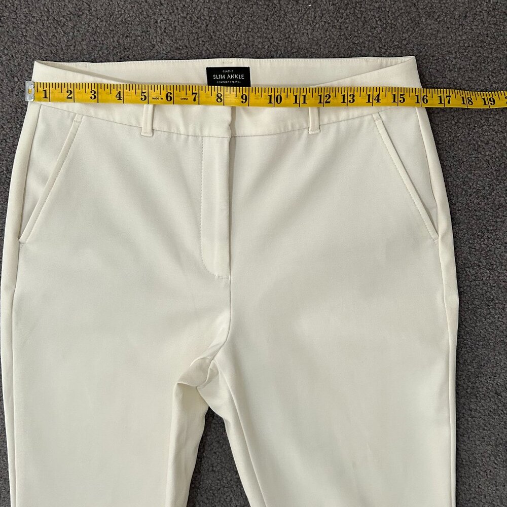 WHBM Ecru/White Comfort Stretch Classic Slim Ankle Pants Size 8 - Picture 5 of 11